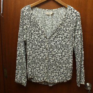 Button up Print Blouse